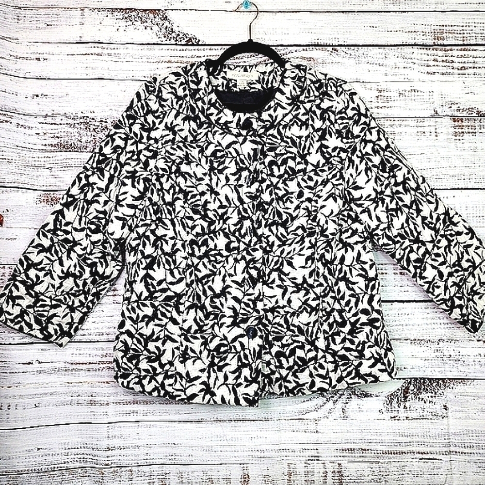 APPLESEED'S PLUS SIZE 14 BLACK‎ WHITE BLAZER COAT JACKET